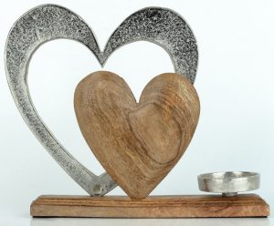 Bytová dekorace - drevěné srdce 25cm