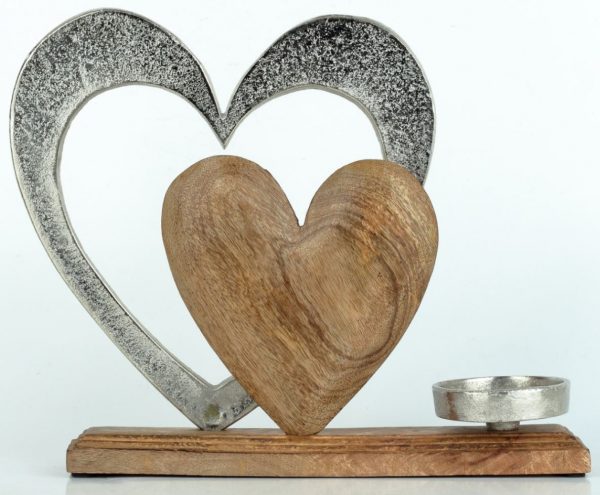 Bytová dekorace - drevěné srdce 25cm